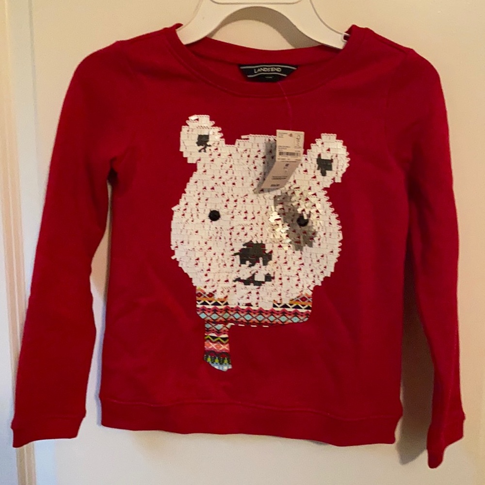 Land’s End holiday sweatshirt 5-6